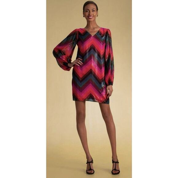 Trina Turk Hitachi Silk Blend Shift Dress Size 2 Multicolor Party Night Out - Picture 4 of 13